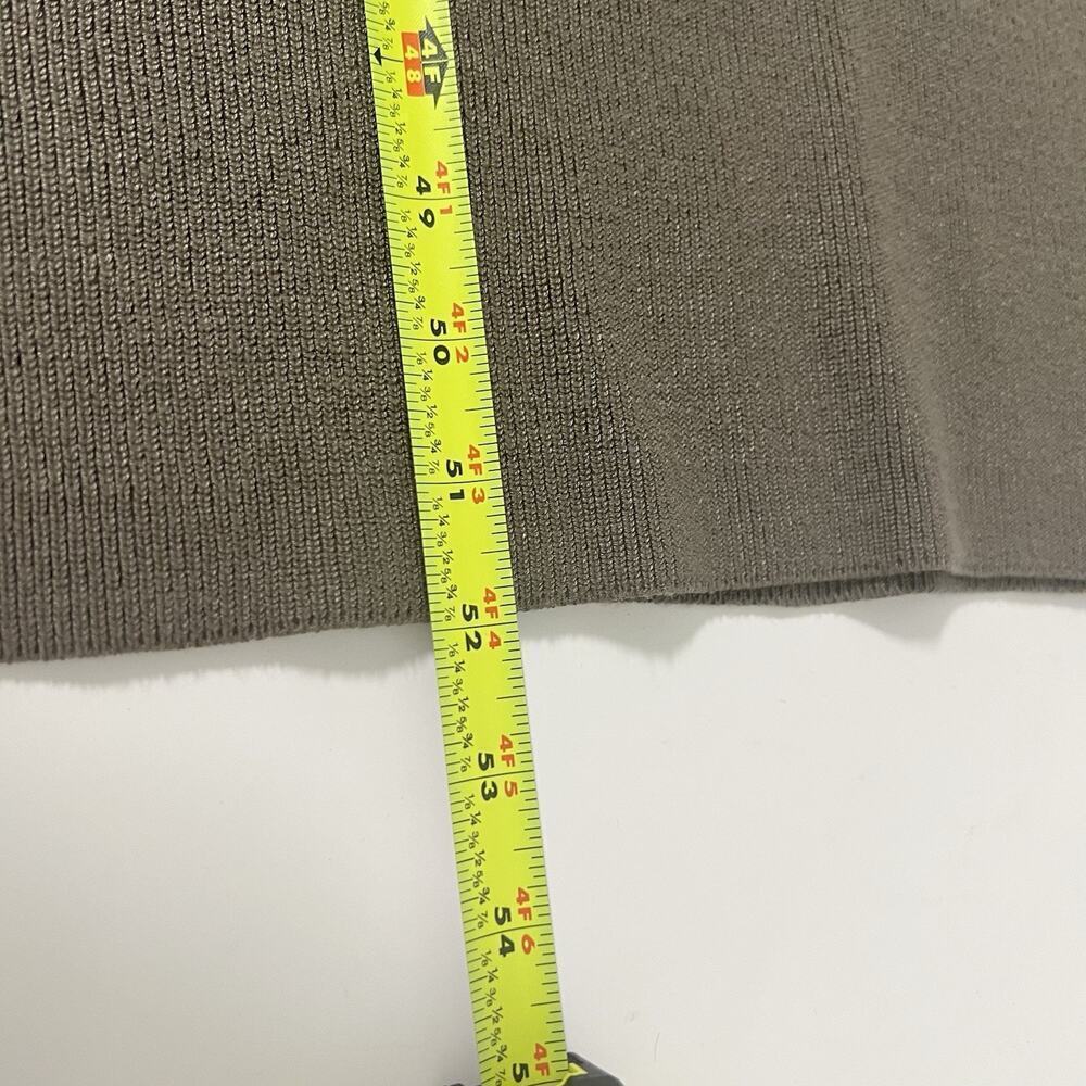 Caroline Constas Knit Maxi Dress Large Ribbed Green Minimalist Romantic NEW - Picture 11 of 11